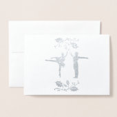 砂糖のプラム妖精および王子Christmas 箔カード (封筒付き正面)