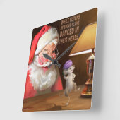 砂糖のプラム スクエア壁時計 (傾斜)