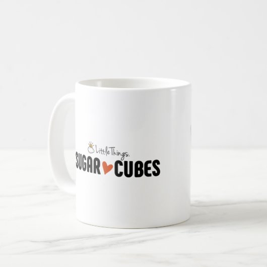砂糖の立方体のベビーが付いている砂糖の立方体のマグ コーヒーマグカップ (正面左)
