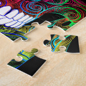 砂糖のSkullすばらしいDia De Los Muertos Candyのスカル ジグソーパズル (側面)