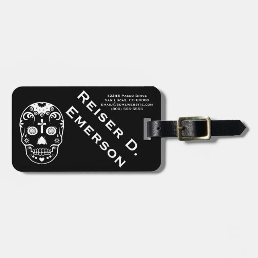 砂糖のskullzの荷物のラベル ラゲッジタグ (正面横)