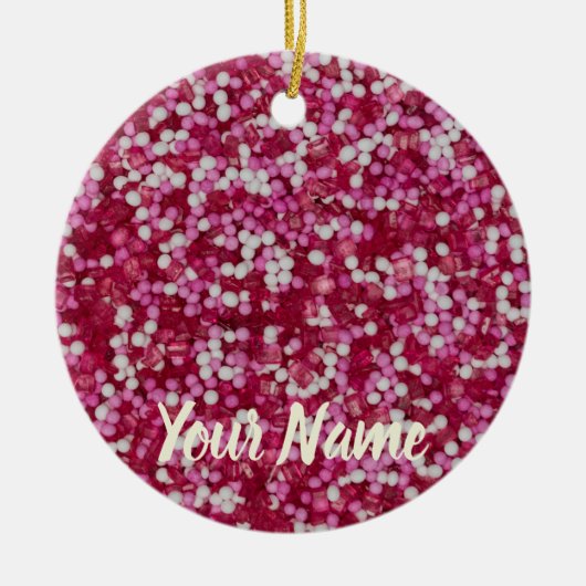 砂糖ふりかけるカラフルベーキング結晶ギフト セラミックオーナメント (正面)