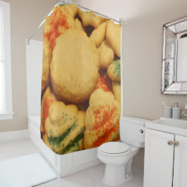 砂糖をまぶすクリスマスクッキー シャワーカーテン