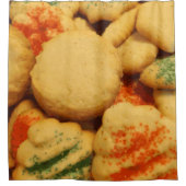 砂糖をまぶすクリスマスクッキー シャワーカーテン (正面)