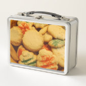 砂糖をまぶすクリスマスクッキー メタルランチボックス (正面)