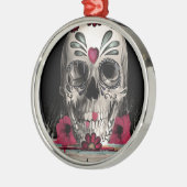 砂糖を引っ張り、溶かす砂糖スカル メタルオーナメント (左)