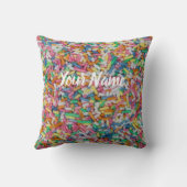 砂糖を振りかけるカラフルの背景ギフト クッション (裏面)