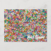 砂糖を振りかけるカラフルの背景ギフト シーズンポストカード (正面)