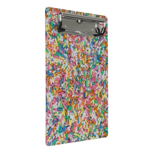 砂糖を振りかけるカラフルの背景ギフト ミニクリップボード (アングル)