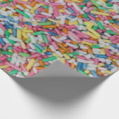 砂糖を振りかけるカラフルの背景ギフト ラッピングペーパー (角)