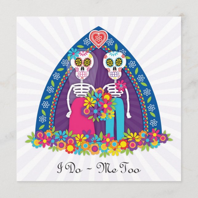 砂糖カスタムスカルと花 – 紫Bkgnd (裏面)