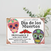 砂糖カラフルスカルの日の死んだパーティーinvita 招待状 (スタンド正面)