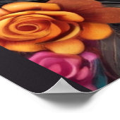 砂糖カラフルスカルメイクアップの女性 ポスター (角)