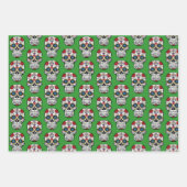 砂糖カラフルスカル包装紙シートセット ラッピングペーパーシート (正面3)