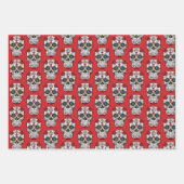 砂糖カラフルスカル包装紙シートセット ラッピングペーパーシート (正面2)