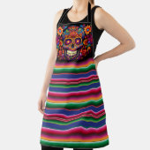 砂糖カラフルスカル名を追加する死者の日 エプロン (インサイチュ)