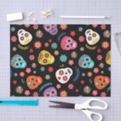 砂糖カラフルスカル花ハローウィンパーティギフト 薄葉紙 (クラフト)