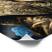 砂糖カラフルスカルno 1D光沢ポスター ポスター (コーナー)