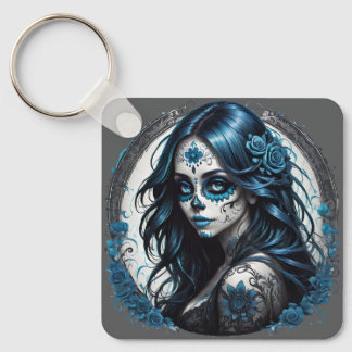 砂糖カラフルスカルno 9光沢ポスター キーホルダー