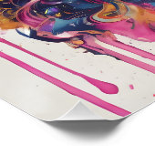 砂糖カラフルスカルno c5光沢ポスター ポスター (コーナー)