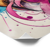 砂糖カラフルスカルno c6光沢ポスター ポスター (コーナー)