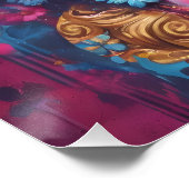 砂糖カラフルスカルno cv光沢ポスター ポスター (コーナー)