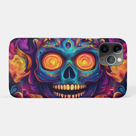 砂糖サイケデリックスカルアート – 死の日 Case-Mate iPhoneケース (裏面(横))