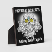 砂糖スカルとバラ記念額 フォトプラーク (正面)