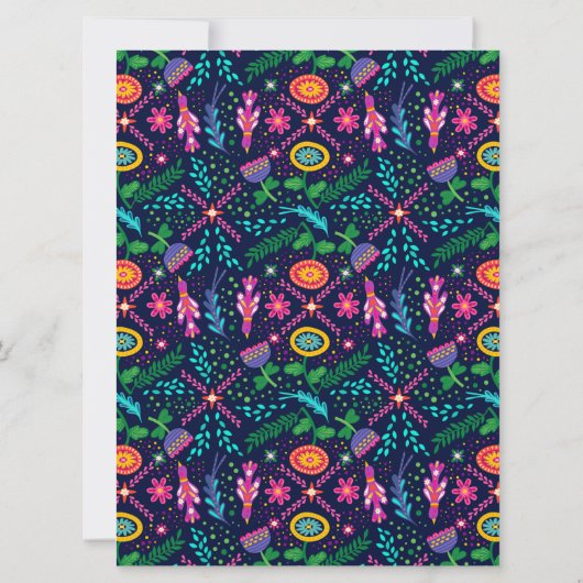 砂糖スカルとフラワーズディアスデロスムエルトス 招待状 (裏面)