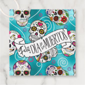 砂糖スカルと渦巻きターコイズID725 フェイバータグ (正面)