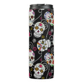 砂糖スカルと渦巻きバラブラックID725 タンブラー (裏面)