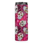 砂糖スカルと渦巻きバラ赤ID725 タンブラー (裏面)