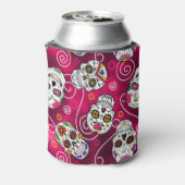 砂糖スカルと渦巻きバラ赤ID725 缶クーラー (缶裏面)