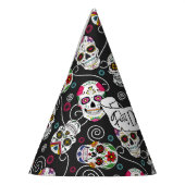 砂糖スカルと渦巻きブラックD725 パーティーハット (左)