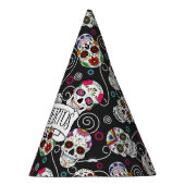 砂糖スカルと渦巻きブラックD725 パーティーハット (右)