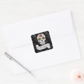 砂糖スカルと渦巻きブラックID725 スクエアシール (封筒)