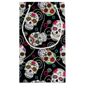 砂糖スカルと渦巻きブラックID725 スモールペーパーバッグ (裏面)