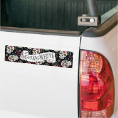 砂糖スカルと渦巻きブラックID725 バンパーステッカー (トラック上)