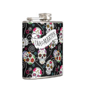 砂糖スカルと渦巻きブラックID725 フラスク (右)