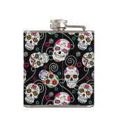 砂糖スカルと渦巻きブラックID725 フラスク (裏面)