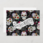 砂糖スカルと渦巻きブラックID725 ポストカード (正面/裏面)