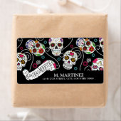 砂糖スカルと渦巻きブラックID725 ラベル (インサイチュ)