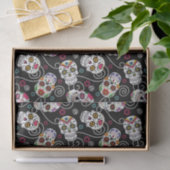 砂糖スカルと渦巻きブラックID725 薄葉紙 (ギフト)