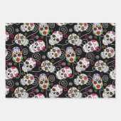 砂糖スカルと渦巻3色ID725 ラッピングペーパーシート (正面)