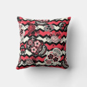 砂糖スカルと花柄 クッション (裏面)