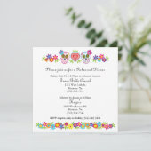 砂糖スカルと花結婚式招待状 招待状 (スタンド正面)