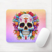 砂糖スカルと花 マウスパッド (マウス)