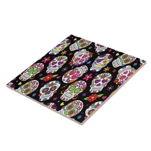 砂糖スカルの恐ろしさとゾッとするような脅威 タイル (側面)