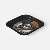 砂糖スカルの日の死んだカタリナ骨格 ペーパープレート (傾斜あり)