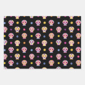 砂糖スカルの日の死んだハロウィーンカラフル ラッピングペーパーシート (正面)